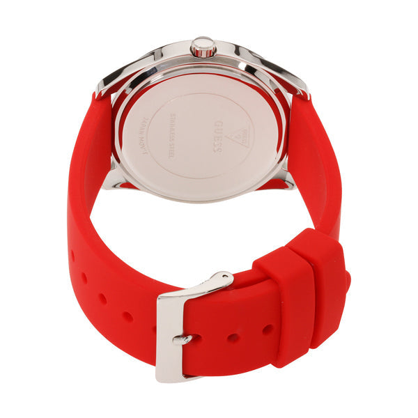 Guess G-Twist Silver Dial Red Rubber Strap Watch for Women - W0911L9 Buy Now By Guess