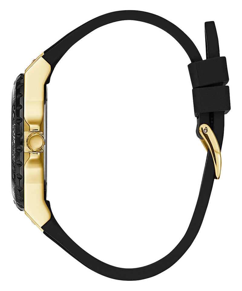 Shop Guess Black Dial Black Rubber Strap Watch For Women - W1053L7 in USA