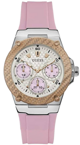 Guess Zena Quartz White Dial Pink Rubber Strap Watch For Women - W1094L4 Buy Now By Guess