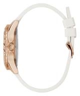 Guess Swirl Quartz Silver Dial White Rubber Strap Watch For Women - W1096l2 Buy Now By Guess
