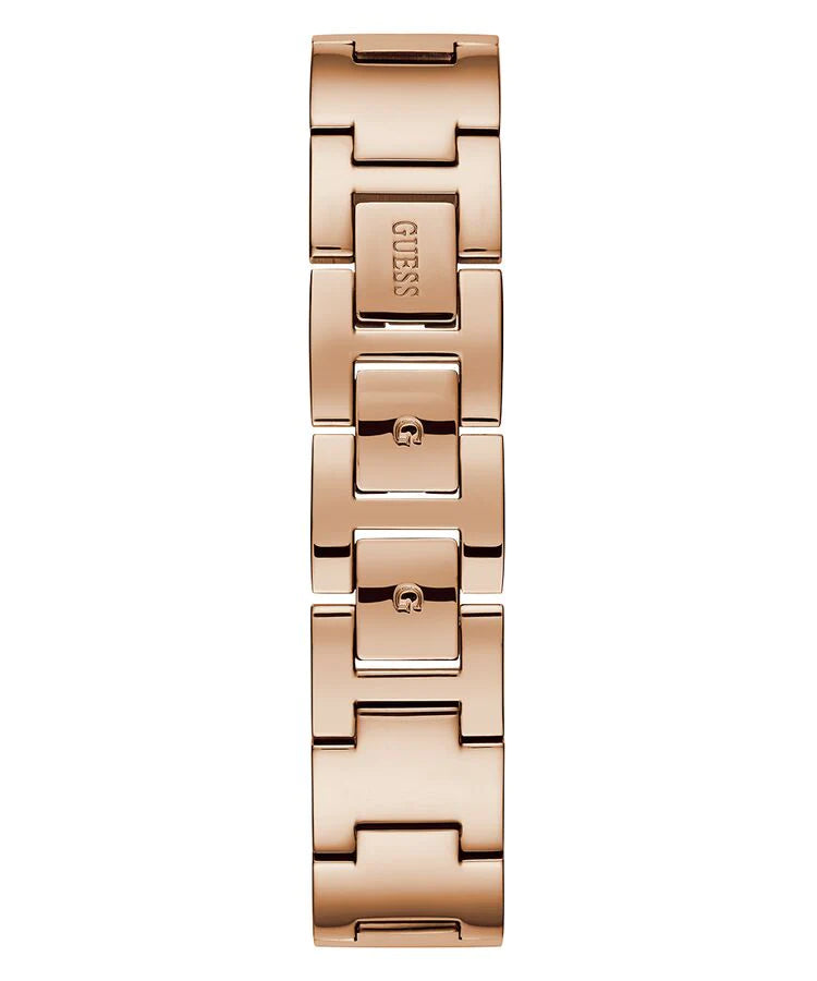 Shop Guess Tri Glitz Quartz Diamonds Rose Gold Dial Rose Gold Mesh Bracelet Watch For Women - W1142L4 in USA
