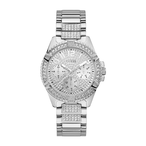 Guess Frontier Diamonds Silver Dial Silver Steel Strap Watch For Women - W1156L1 Buy Now By Guess