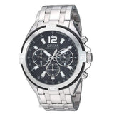 Guess Surge Chronograph Black Dial Silver Steel Strap Watch for Men - W1258G1 Buy Now By Guess