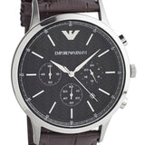Emporio Armani Renato Chronograph Black Dial Brown Leather Strap Watch For Men - AR2482 Buy Now By Emporio Armani