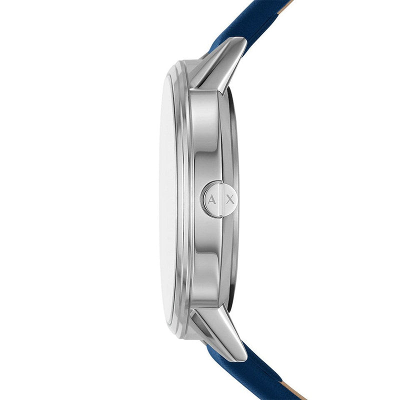 Armani Exchange Cayde Chronograph Blue Dial Blue Leather Strap Watch for Men - AX2746 Buy Now By Armani Exchange
