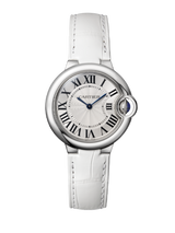 Cartier Ballon Bleu De Cartier Silver Dial White Leather Strap Watch for Women - W6920086 Buy Now By Cartier