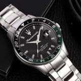 Maserati SFIDA Chronograph Black Dial Silver Steel Strap Watch For Men - R8853140005