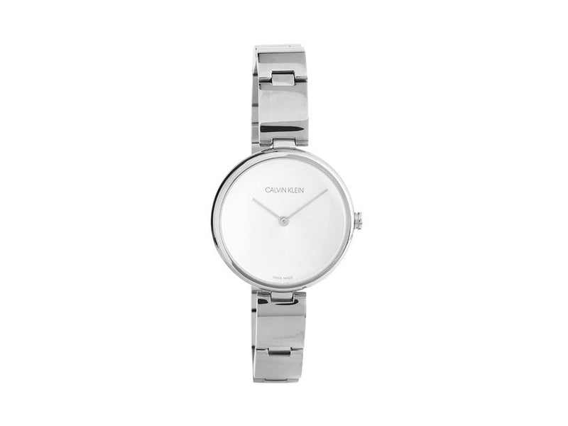 Shop Calvin Klein Wavy Silver Dial Silver Steel Strap Watch for Women - K9U23146 in USA