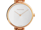Shop Calvin Klein Wavy White Dial Rose Gold Steel Strap Watch for Women - K9U23646 in USA