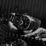 Shop Seiko Presage Sharp Edged Series Black Dial Black Steel Strap Watch For Men - SPB229J1 in USA