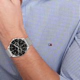 Tommy Hilfiger Jordan Chronograph Black Dial Silver Mesh Strap Watch For Men - 1792092 Buy Now By Tommy Hilfiger