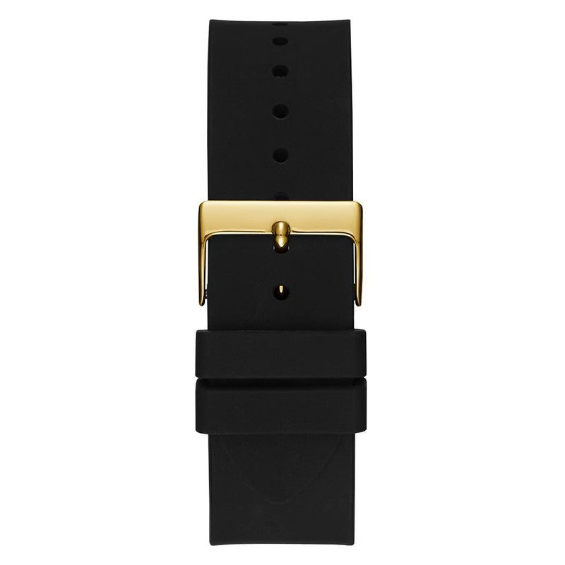 Guess Frontier Crystals Black Dial Black Silicone Strap Watch For Men - W1132G1 Buy Now By Guess