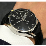 Tag Heuer Carrera Automatic Black Dial Black Leather Strap Watch for Men - WAR201A.FC6266