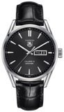Tag Heuer Carrera Automatic Black Dial Black Leather Strap Watch for Men - WAR201A.FC6266