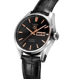 Tag Heuer Carrera Calibre 5 Automatic Black Dial Black Leather Strap Watch for Men - WAR201C.FC6266 Buy Now By Tag Heuer