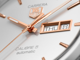 Tag Heuer Carrera Calibre 5 Automatic White Dial Brown Leather Strap Watch for Men - WAR201D.FC6291 Buy Now By Tag Heuer