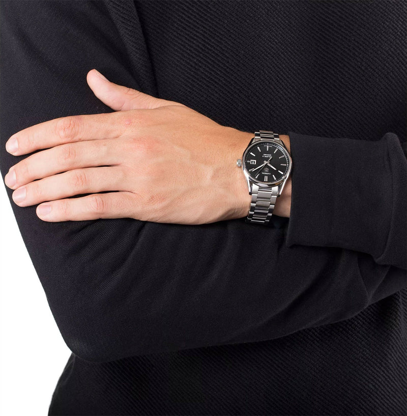 Tag Heuer Carrera Automatic Black Dial Silver Steel Strap Watch for Men - WAR211A.BA0782 Buy Now By Tag Heuer