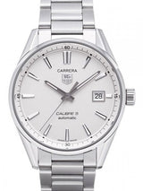 Tag Heuer Carrera Automatic Caliber 5 White Dial Silver Steel Strap Watch for Men - WAR211B.BA0782 Buy Now By Tag Heuer