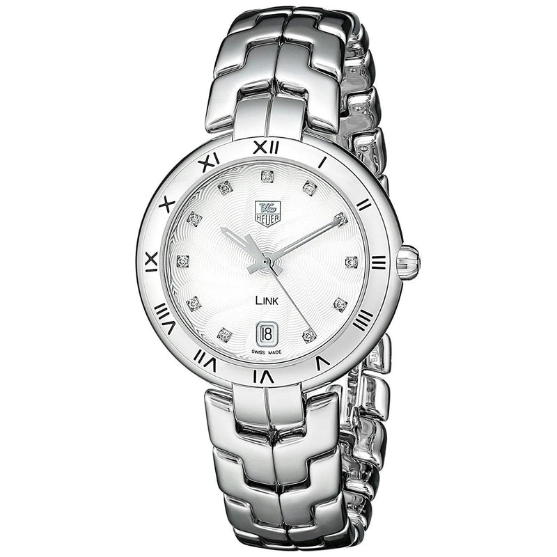 Shop Tag Heuer Link Diamonds Mother of Pearl Dial Silver Steel Strap Watch for Women - WAT1411.BA0954 in USA