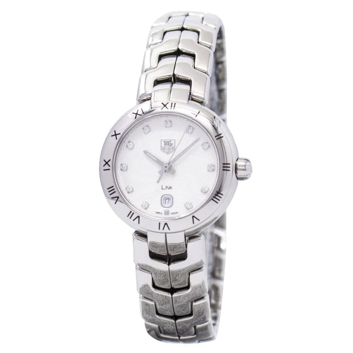 Shop Tag Heuer Link Diamonds Mother of Pearl Dial Silver Steel Strap Watch for Women - WAT1411.BA0954 in USA