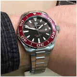 Tag Heuer Aquaracer Black Dial Silver Steel Strap Watch for Men - WAY101B.BA0746 Buy Now By Tag Heuer