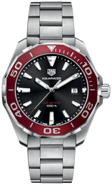 Tag Heuer Aquaracer Black Dial Silver Steel Strap Watch for Men - WAY101B.BA0746 Buy Now By Tag Heuer