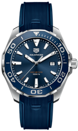 Tag Heuer Aquaracer Quartz Blue Dial Blue Rubber Strap Watch for Men - WAY101C.FT6153 Buy Now By Tag Heuer