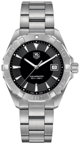 Tag Heuer Aquaracer Quartz Black Dial Silver Steel Strap Watch for Men - WAY1110.BA0928 Buy Now By Tag Heuer