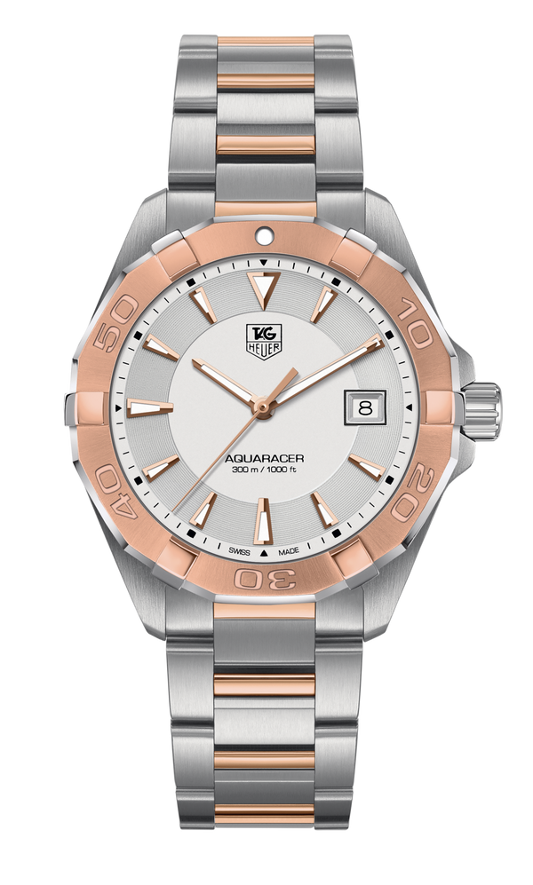 Shop Tag Heuer Aquaracer Quartz White Dial Silver Strap Watch for Men - WAY1150.BD0911 in USA