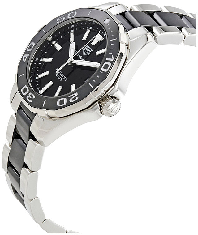 Tag Heuer Aquaracer Quartz Black Dial Two Tone Steel Strap Watch for Men - WAY131A.BA0913 Buy Now By Tag Heuer