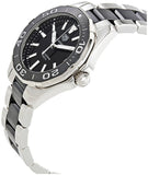 Tag Heuer Aquaracer Quartz Black Dial Two Tone Steel Strap Watch for Men - WAY131A.BA0913