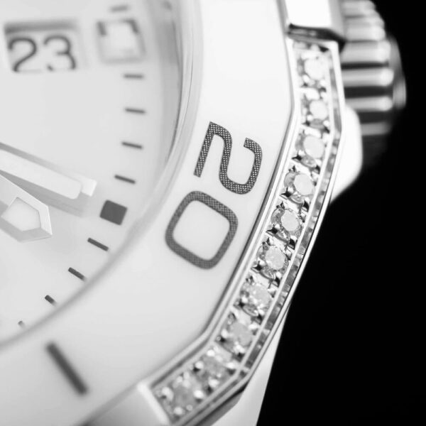 Shop Tag Heuer Aquaracer Diamonds White Dial Two Tone Steel Strap Watch for Women - WAY131H.BA0914 in USA