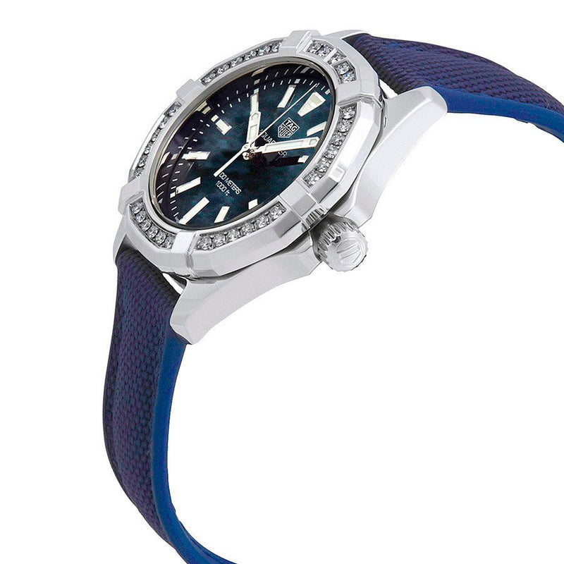 Tag Heuer Aquaracer Quartz Diamonds Blue Dial Blue Nylon Strap Watch for Women - WAY131N.FT6091 Buy Now By Tag Heuer