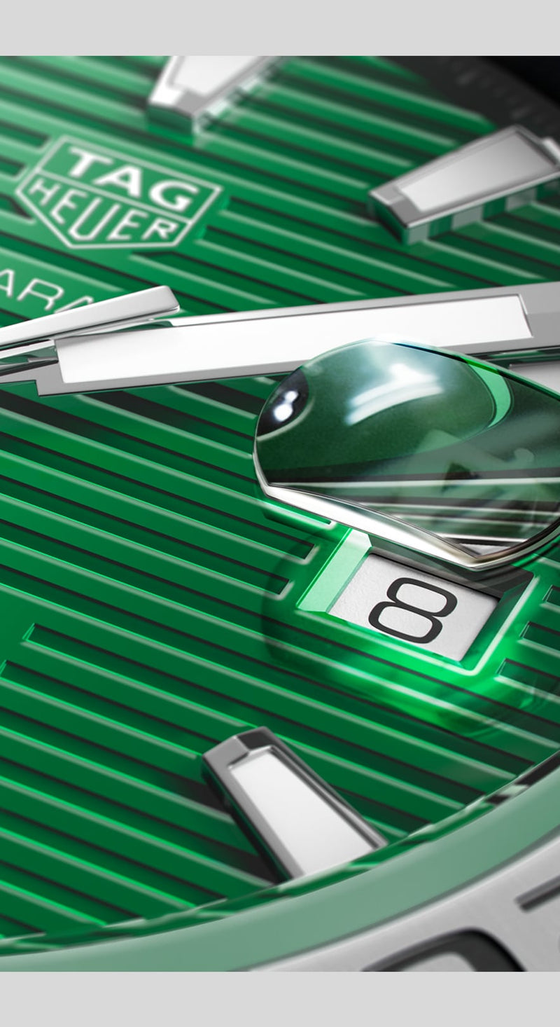 Tag Heuer Aquaracer Calibre 5 Automatic Green Dial Silver Steel Strap Watch for Men - WAY2015.BA0927 Buy Now By Tag Heuer