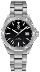 Tag Heuer Aquaracer Automatic Black Dial Silver Steel Strap Watch for Men - WAY2110.BA0928 Buy Now By Tag Heuer