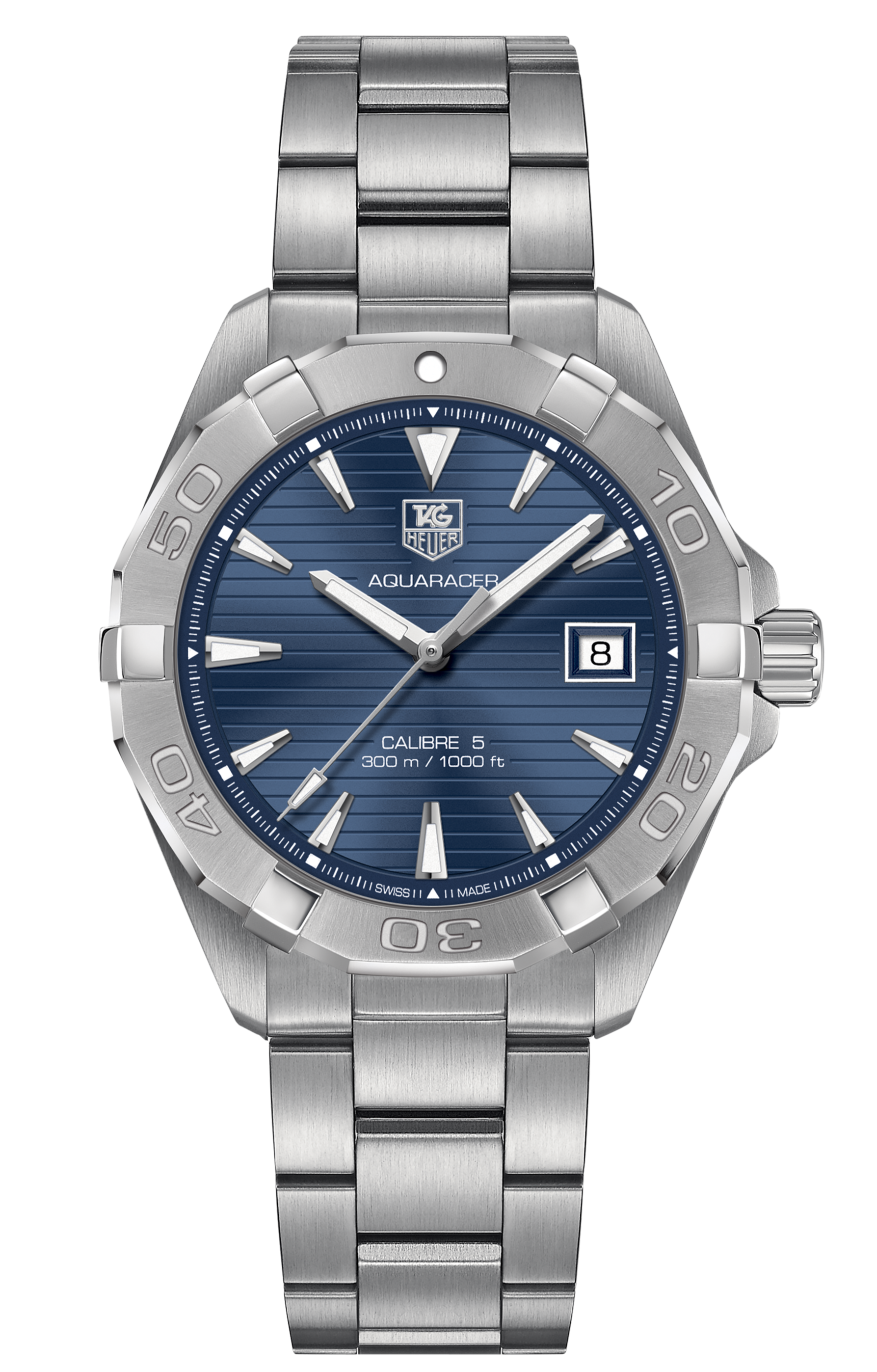 Tag Heuer Aquaracer Automatic Blue Dial Silver Steel Strap Watch for Men - WAY2112.BA0928