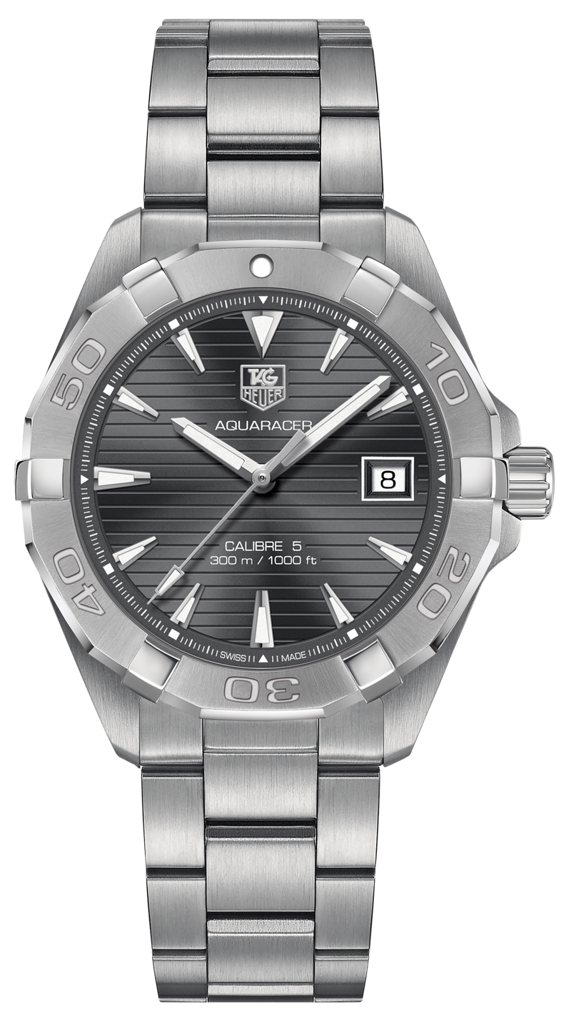 Tag Heuer Aquaracer Automatic Anthracite Grey Dial Silver Steel Strap Watch for Men - WAY2113.BA0928 Buy Now By Tag Heuer