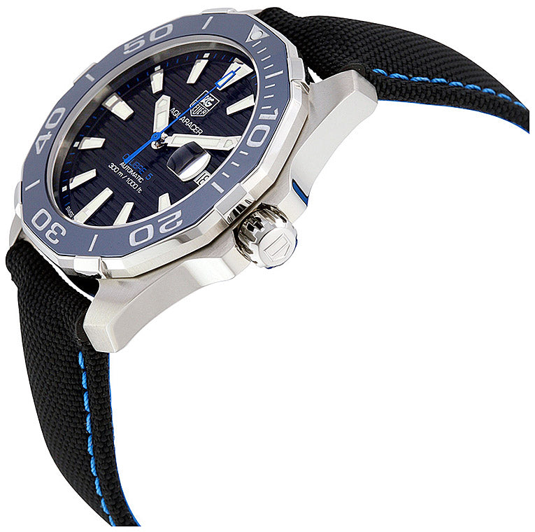 Tag Heuer Aquaracer Calibre 5 Automatic Black Dial Black Nylon Strap Watch for Men - WAY211B.FC6363