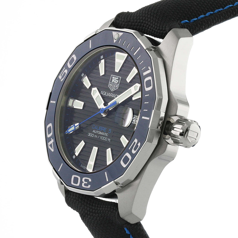 Tag Heuer Aquaracer Calibre 5 Automatic Black Dial Black Nylon Strap Watch for Men - WAY211B.FC6363