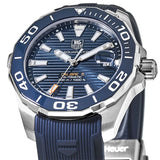 Shop Tag Heuer Aquaracer Calibre 5 Blue Dial Blue Silicone Strap Watch for Men - WAY211C.FT6155 in USA