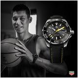 Tag Heuer Aquaracer Jeremy Lin Special Edition Grey Dial Black Nylon Strap Watch for Men - WAY211F.FC6362 Buy Now By Tag Heuer