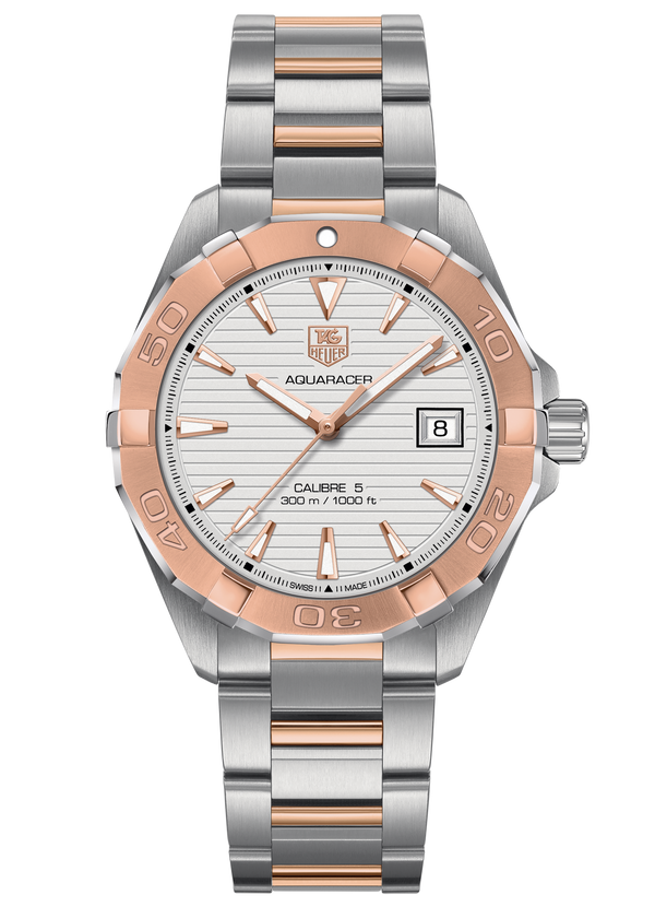 Shop Tag Heuer Aquaracer Quartz White Dial Silver Strap Watch for Men - WAY1150.BD0911 in USA