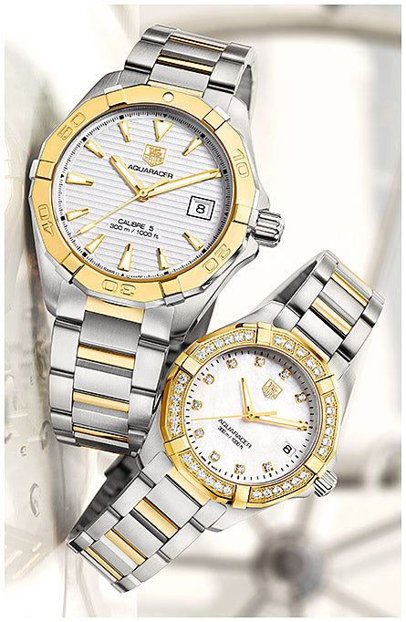 Tag Heuer Aquaracer Automatic White Dial Two Tone Steel Strap Watch for Men - WAY2151.BD0912 Buy Now By Tag Heuer