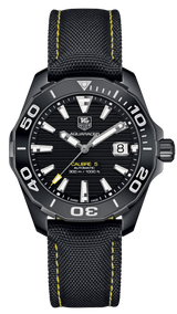 Tag Heuer Aquaracer Calibre 5 Automatic Black Dial Black Nylon Strap Watch for Men - WAY218A.FC6362