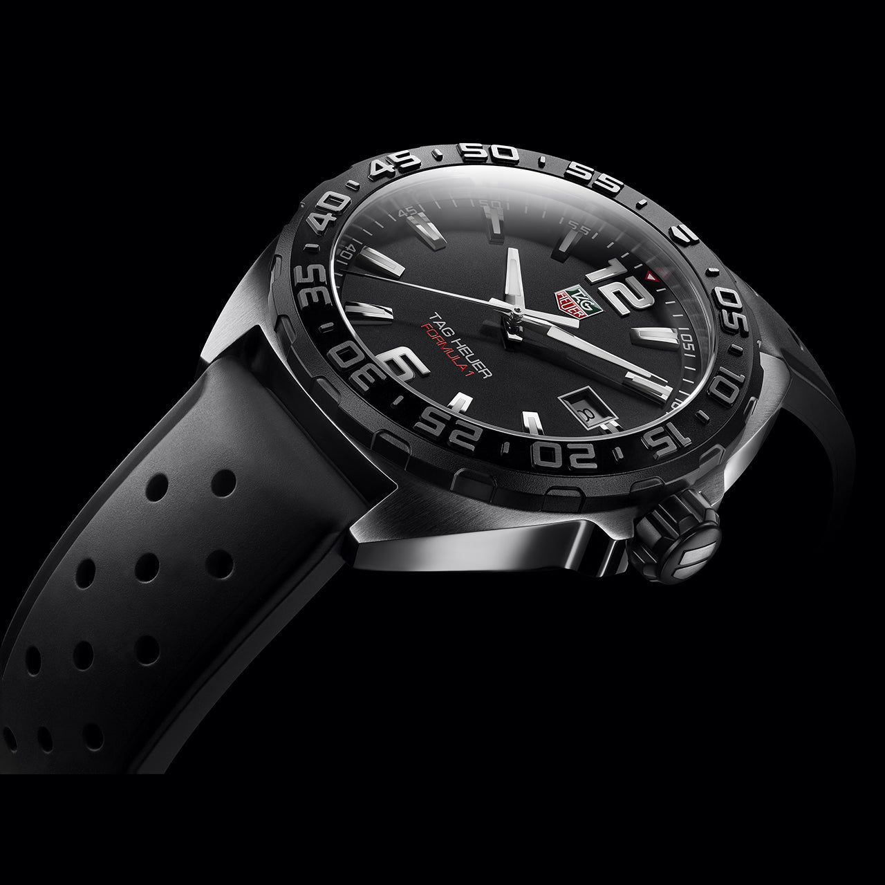 Tag Heuer Formula 1 Quartz Black Dial Black Rubber Strap Watch for Men - WAZ1110.FT8023