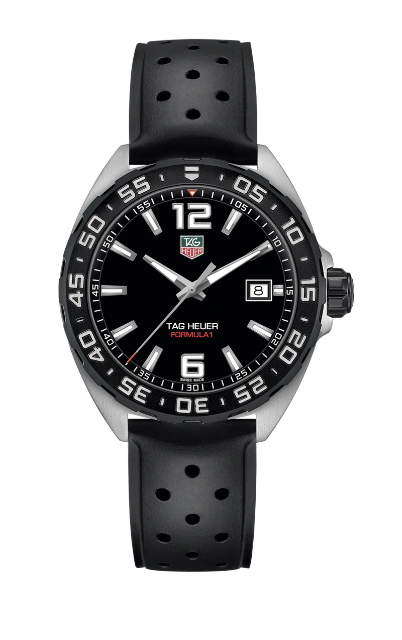 Tag Heuer Formula 1 Quartz Black Dial Black Rubber Strap Watch for Men - WAZ1110.FT8023 Buy Now By Tag Heuer