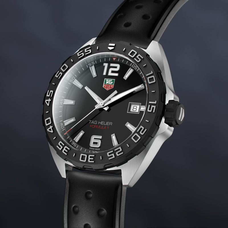 Tag Heuer Formula 1 Quartz Black Dial Black Rubber Strap Watch for Men - WAZ1110.FT8023 Buy Now By Tag Heuer
