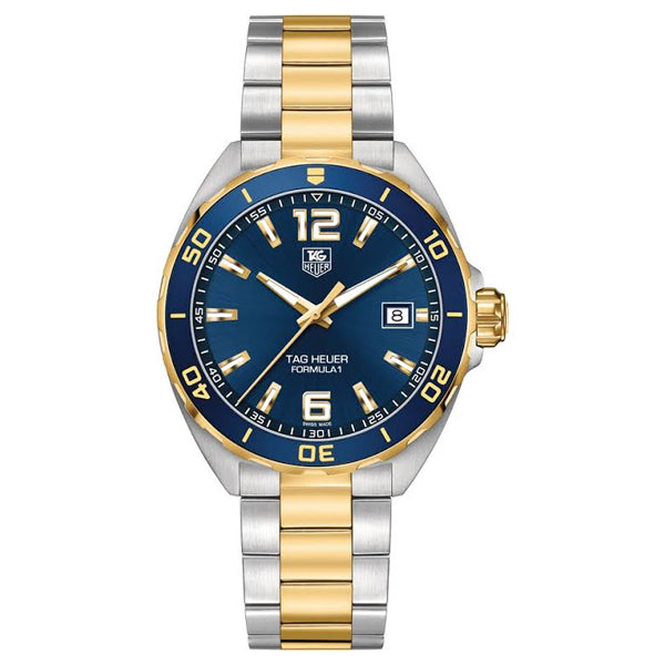 Shop Tag Heuer Formula 1 Analog Blue Dial Two Tone Steel Strap Watch for Men - WAZ1120.BB0879 in USA