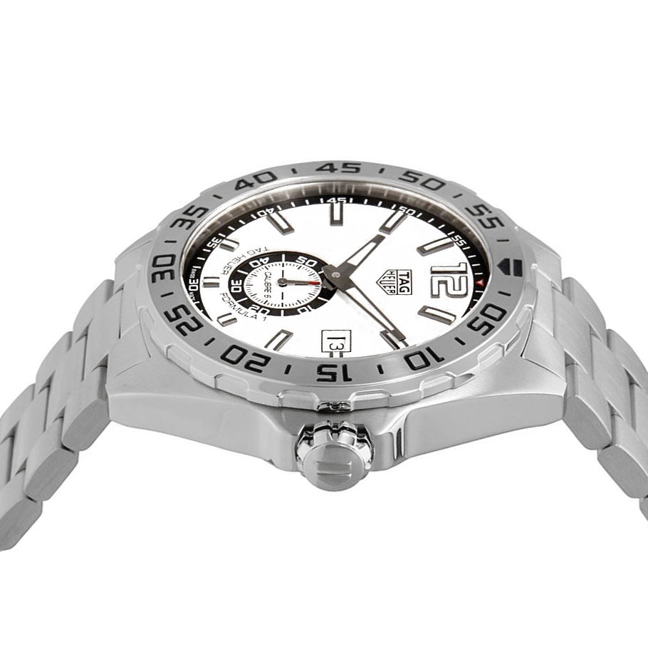 Tag Heuer Formula 1  Calibre 6 Automatic White Dial Silver Steel Strap Watch for Men - WAZ2013.BA0842