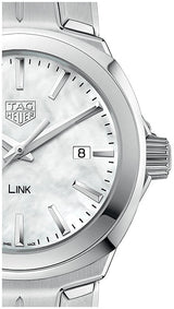 Shop Tag Heuer Link Quartz Mother of Pearl Dial Silver Steel Strap Watch for Women - WBC1310.BA0600 in USA